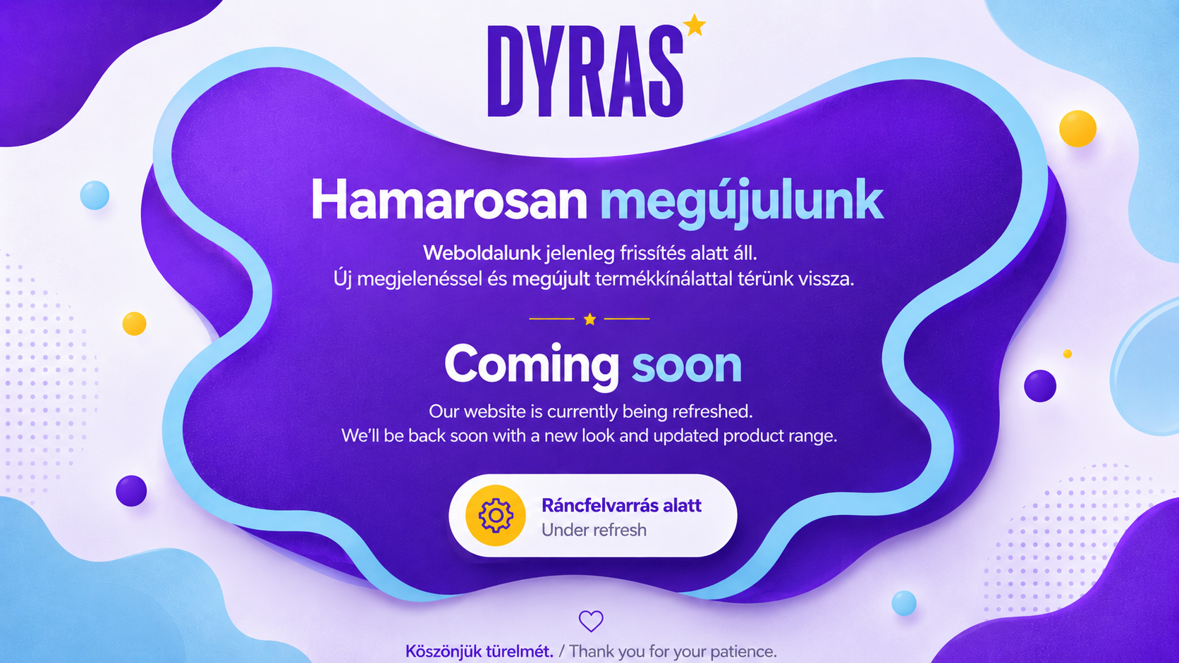 A Dyaros weboldala hamarosan elindul